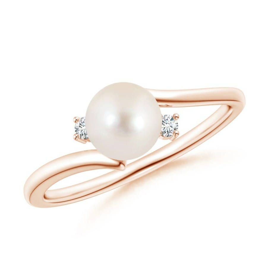 Rings Angara Freshwater Pearl | Freshwater Pearl Bypass Engagement Ring