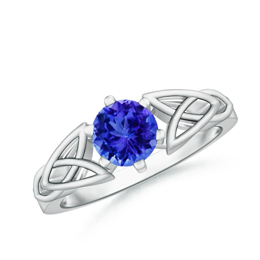 Rings Angara Tanzanite | Solitaire Round Tanzanite Celtic Knot Ring