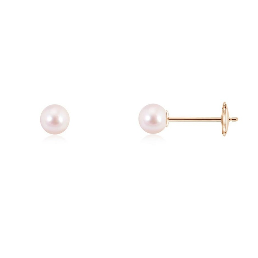 Earrings Angara Akoya Pearl | Classic Japanese Akoya Pearl Solitaire Studs