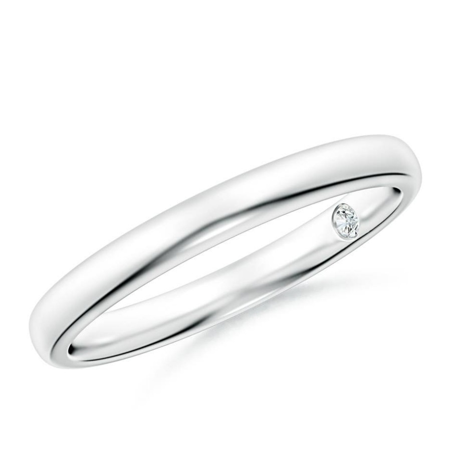 Rings Angara Diamond | Plain Wedding Ring With Secret Diamond