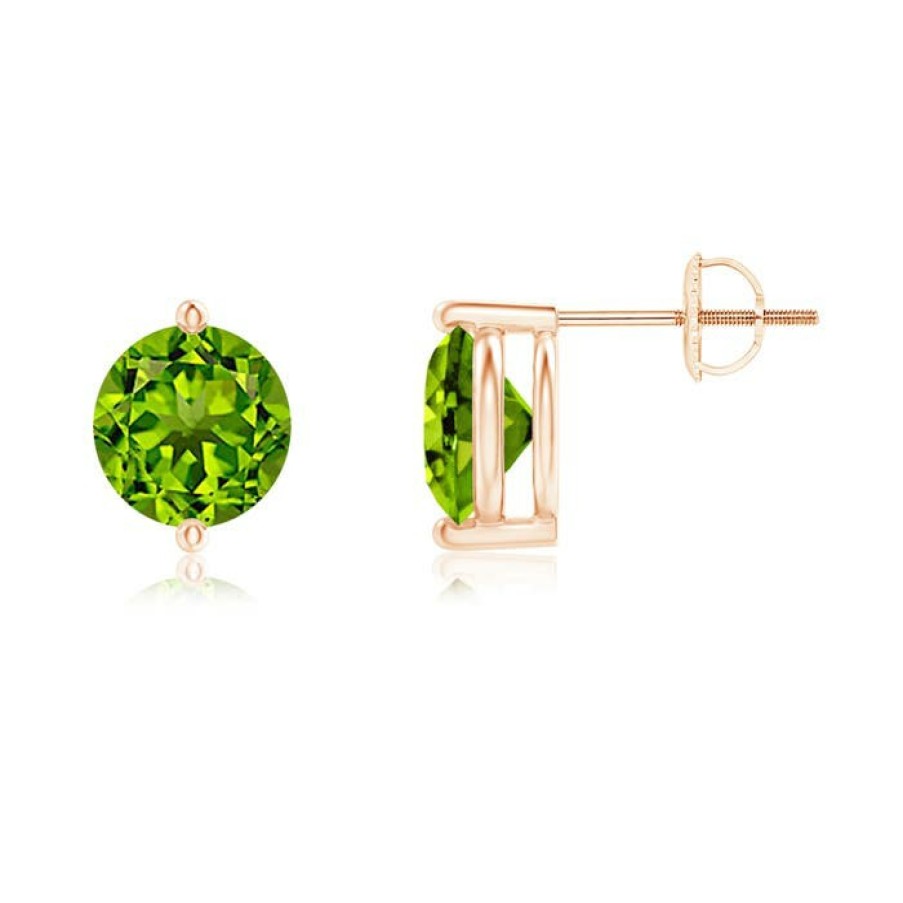 Earrings Angara Peridot | Unique Two Prong-Set Peridot Solitaire Stud Earrings