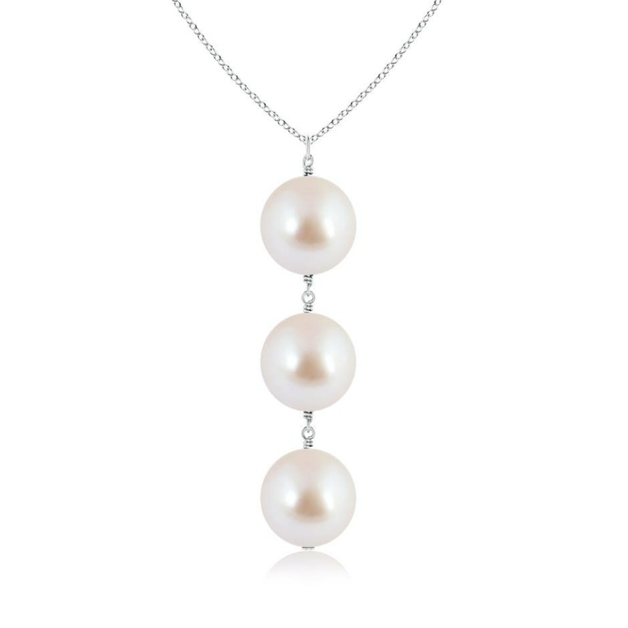 Necklaces Angara Akoya Pearl | Japanese Akoya Pearl Triple Drop Pendant