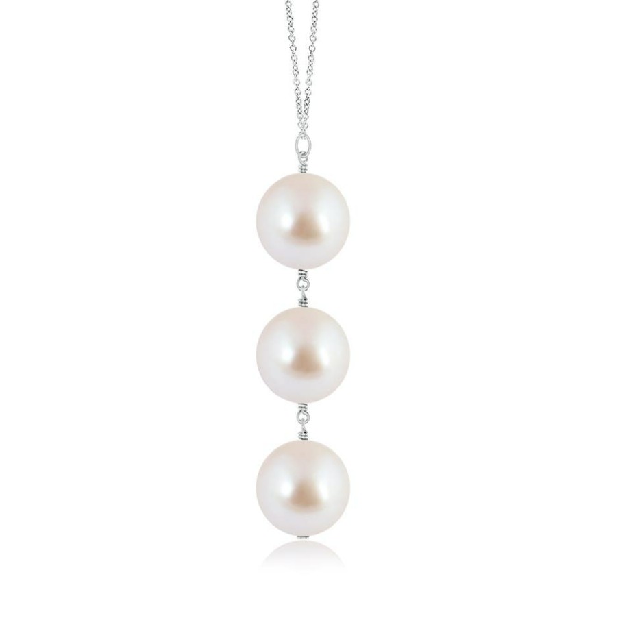 Necklaces Angara Akoya Pearl | Japanese Akoya Pearl Triple Drop Pendant