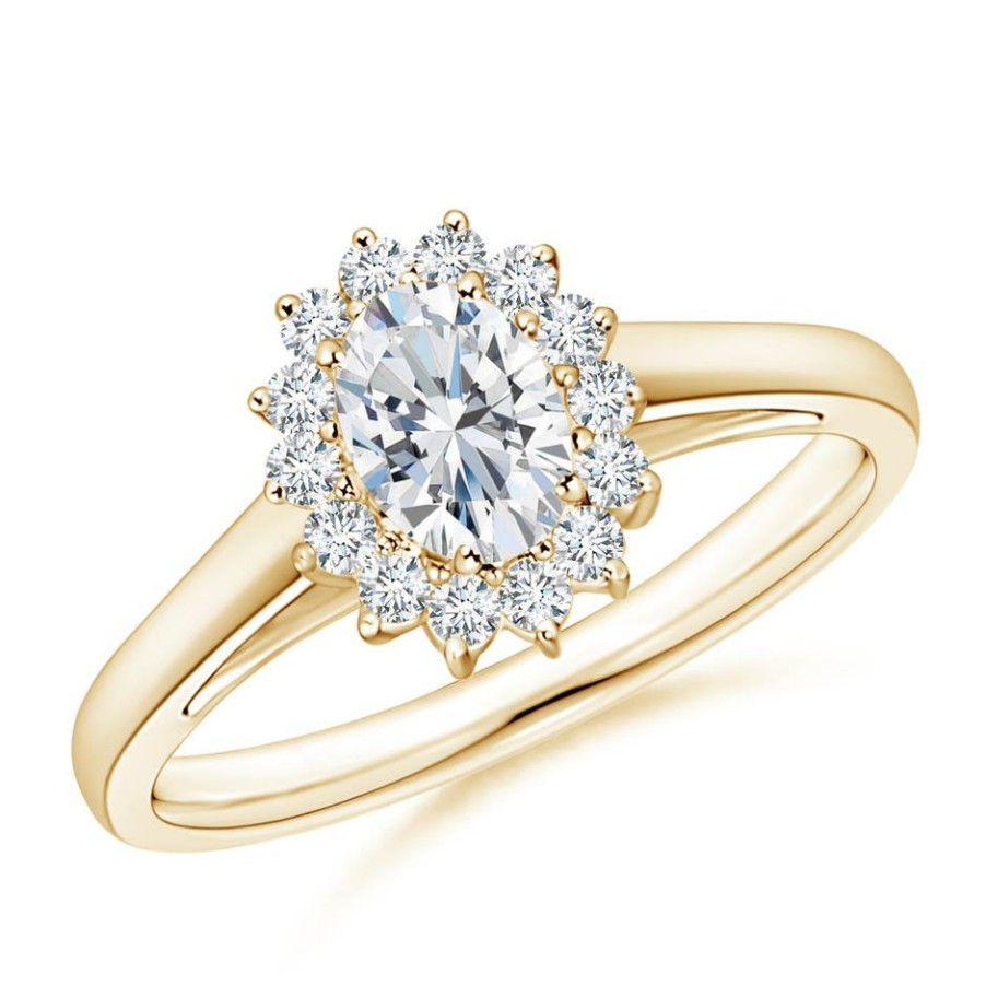 Rings Angara Diamond | Lab-Grown Diamond Curved Floral Ring