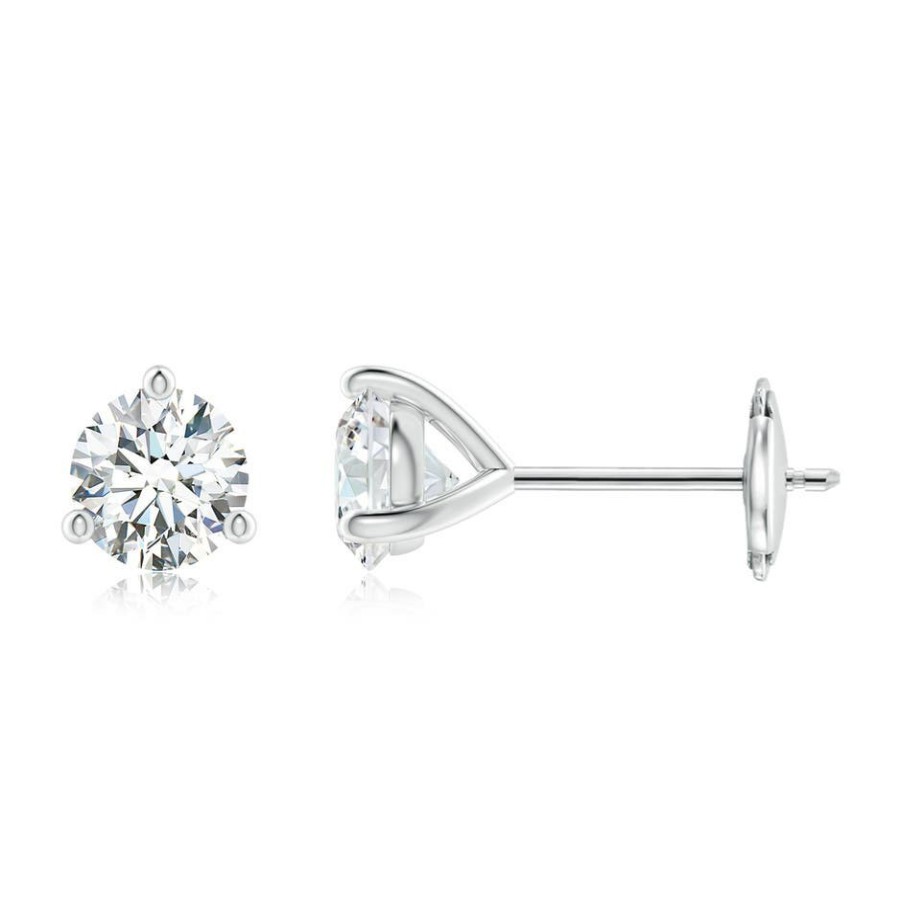 Earrings Angara Diamond | Lab-Grown Prong-Set Round Diamond Martini Stud Earrings