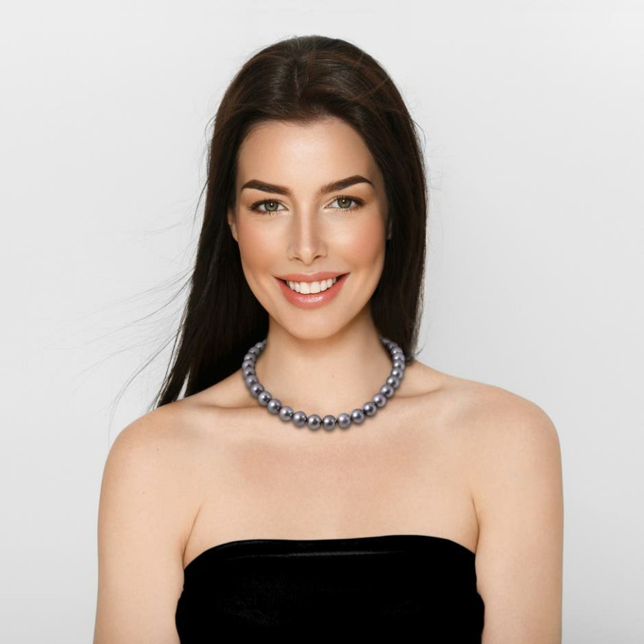 Necklaces Angara Tahitian Pearl | 11-12Mm, 16" Tahitian Pearl Choker Necklace