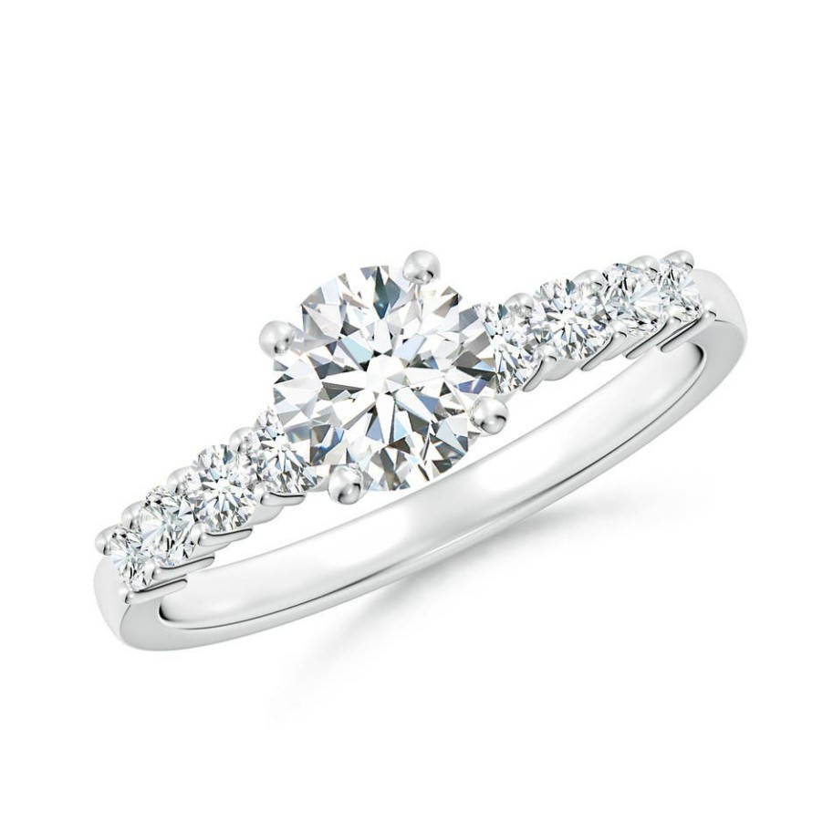 Rings Angara Diamond | Lab-Grown Solitaire Round Diamond Graduated Engagement Ring