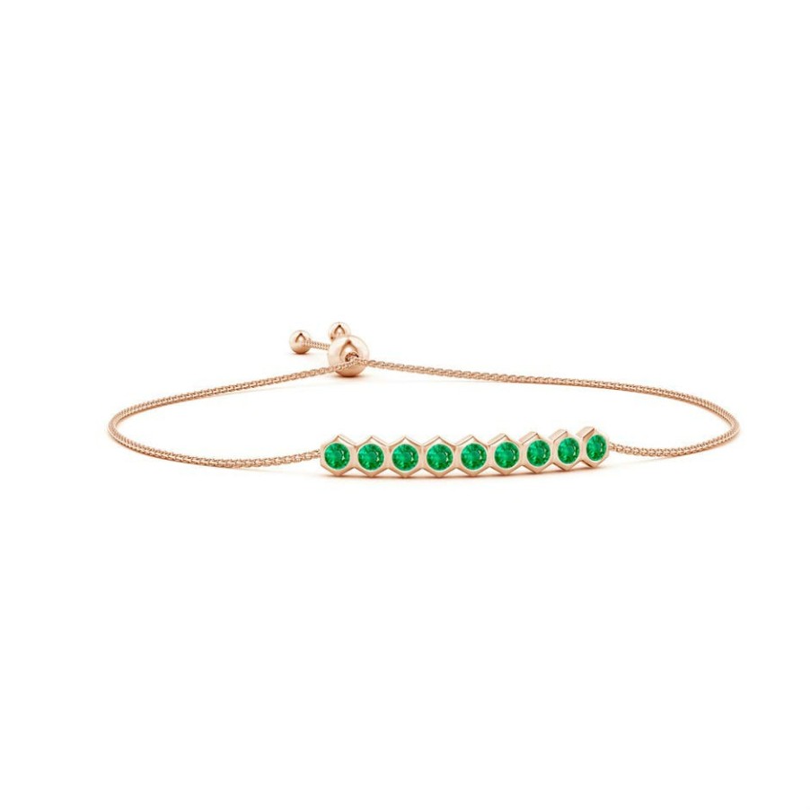 Bracelets Angara Emerald | Natori X Angara Hexagonal Emerald Bolo Bracelet