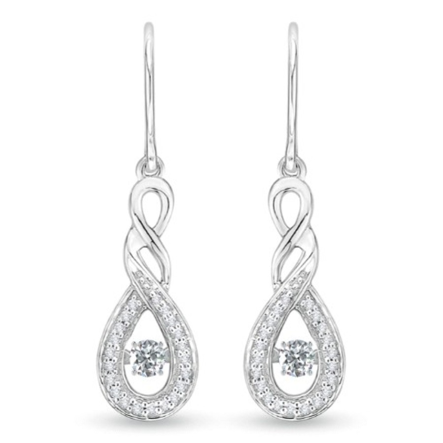 Earrings Angara Diamond | Rocking Diamond Infinity Drop Earrings