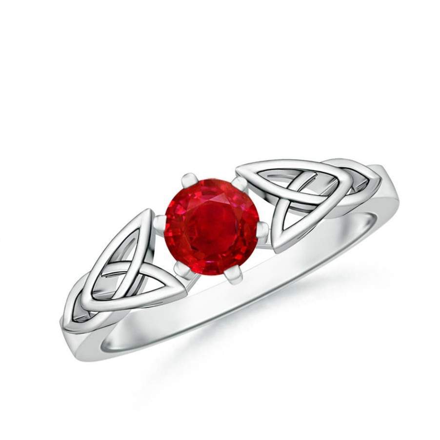 Rings Angara Ruby | Solitaire Round Ruby Celtic Knot Ring