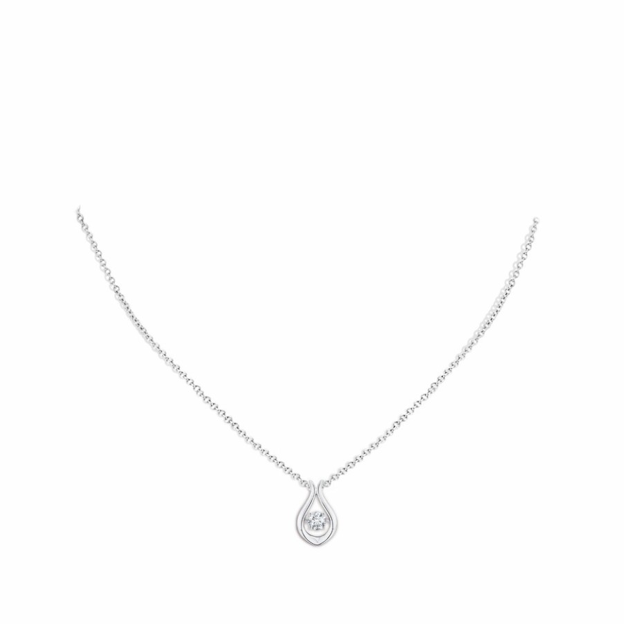 Necklaces Angara Diamond | Rocking Diamond Solitaire Drop Pendant