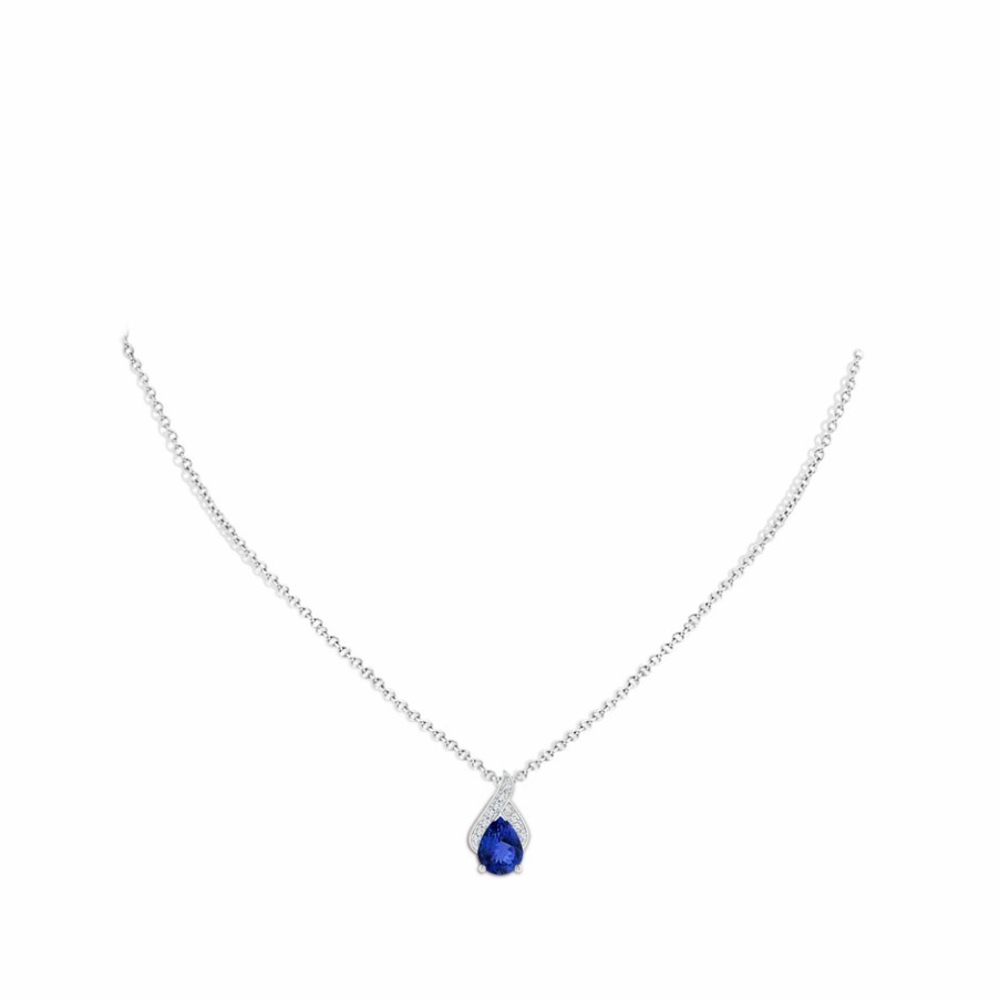 Necklaces Angara Tanzanite | Solitaire Pear-Shaped Tanzanite Flame Pendant