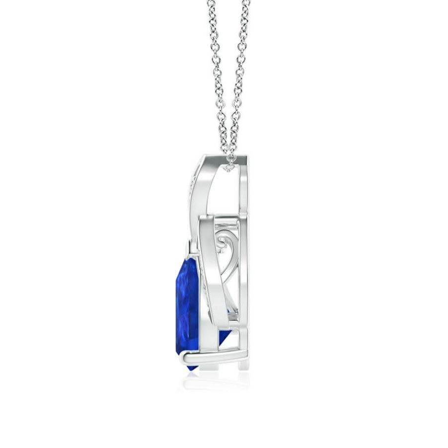 Necklaces Angara Tanzanite | Solitaire Pear-Shaped Tanzanite Flame Pendant