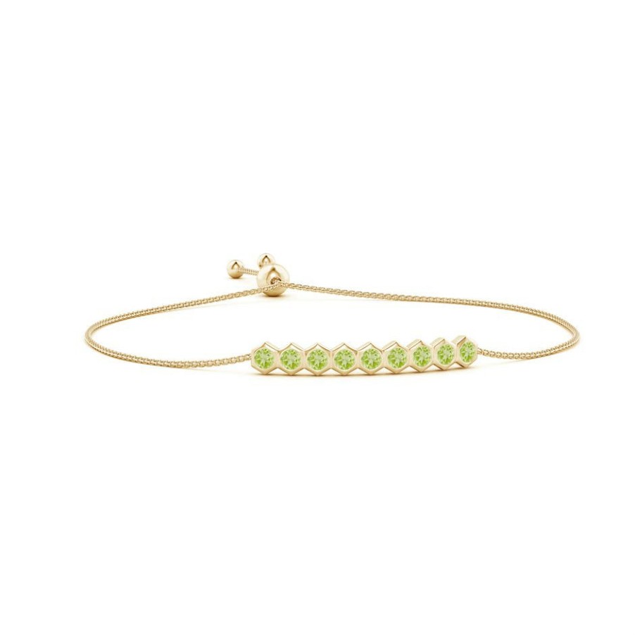 Bracelets Angara Peridot | Natori X Angara Hexagonal Peridot Bolo Bracelet