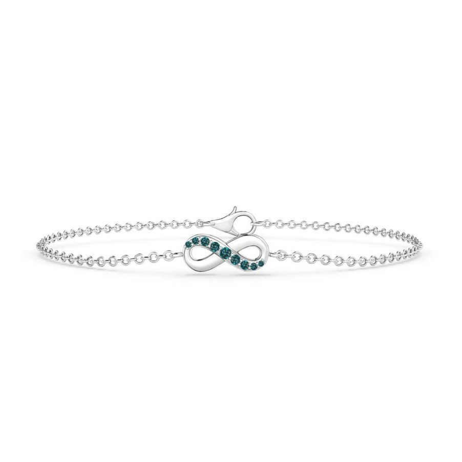 Bracelets Angara Enhanced Blue | Blue Diamond Infinity Chain Bracelet