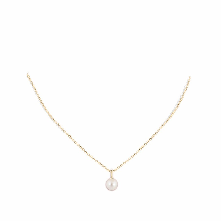 Necklaces Angara Freshwater Pearl | Classic Freshwater Pearl Solitaire Pendant