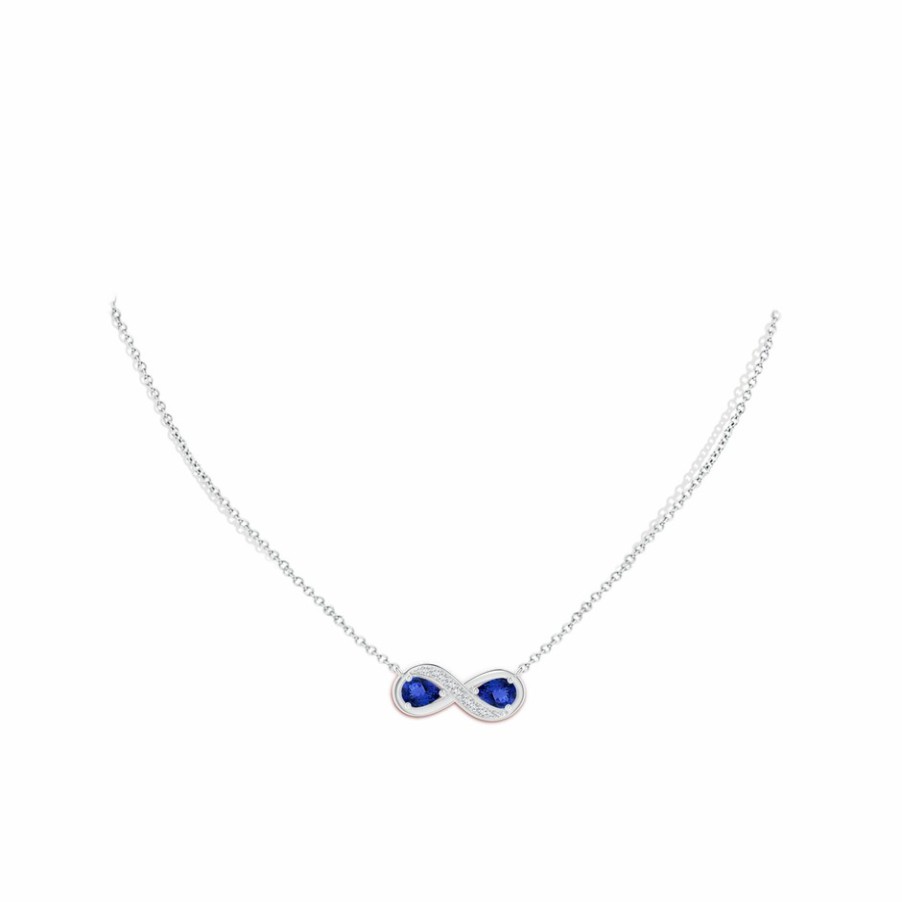 Necklaces Angara Tanzanite | Pear Tanzanite Two Stone Infinity Pendant