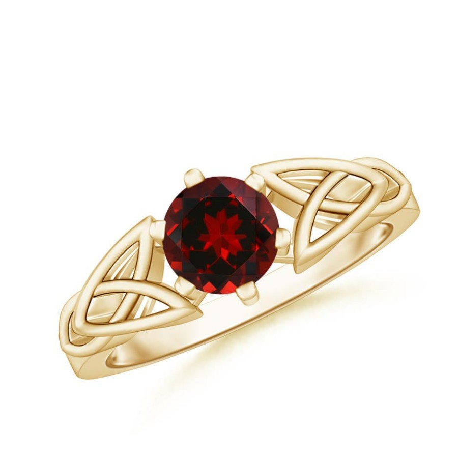 Rings Angara Garnet | Solitaire Round Garnet Celtic Knot Ring