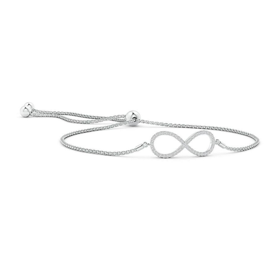 Bracelets Angara Diamond | Prong-Set Diamond Infinity Bolo Bracelet