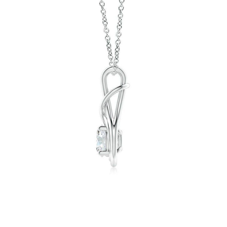 Necklaces Angara Diamond | Lab-Grown Round Diamond Solitaire Infinity Knot Pendant