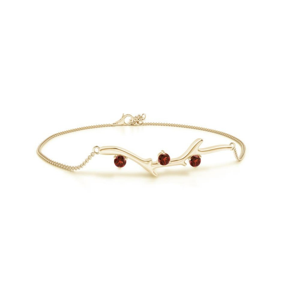 Bracelets Angara Garnet | Nature Inspired Round Garnet Tree Branch Bracelet