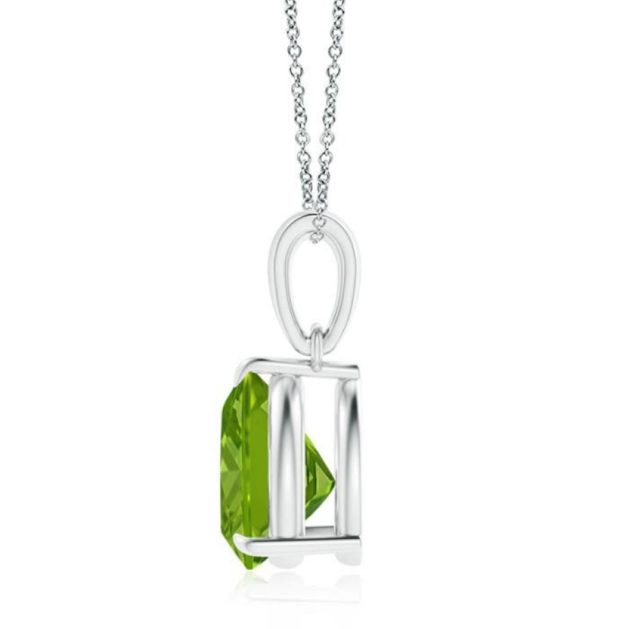 Necklaces Angara Peridot | Claw-Set Trillion Peridot Solitaire Pendant