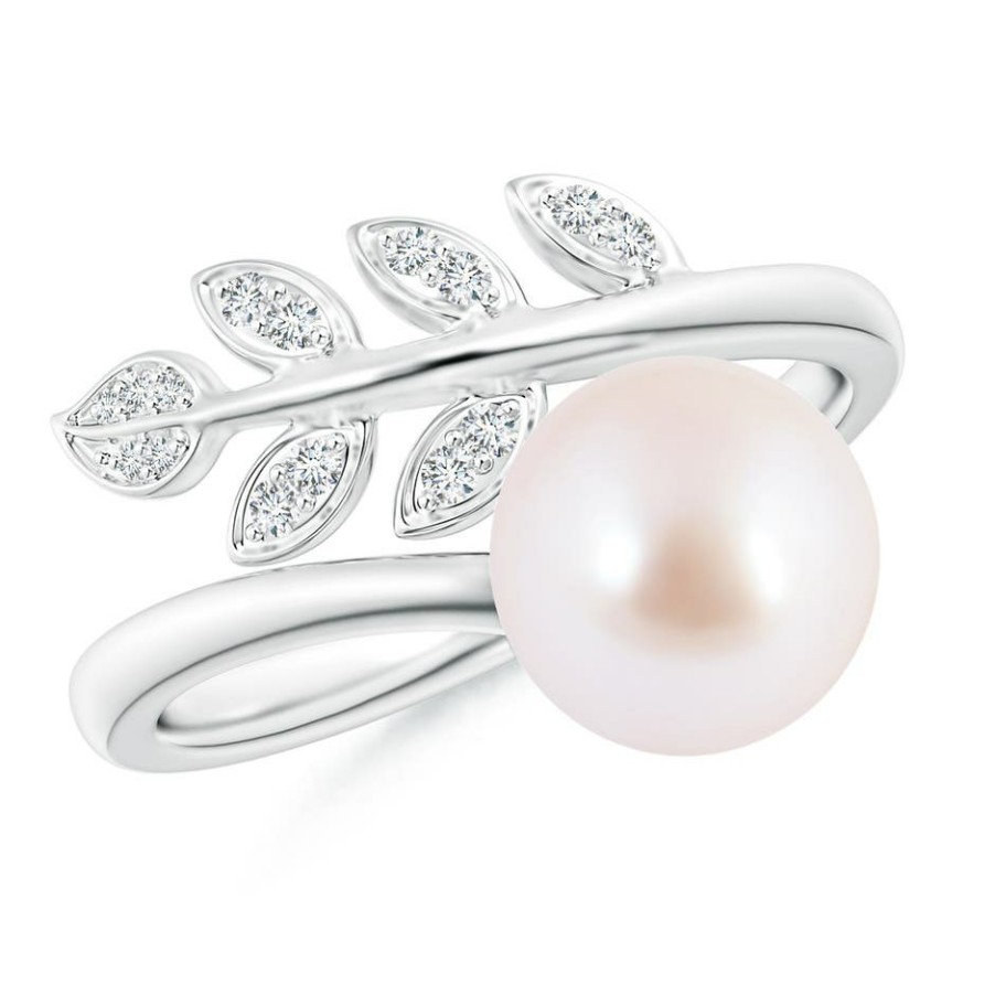 Rings Angara Akoya Pearl | Japanese Akoya Pearl Olive Leaf Wrap Ring