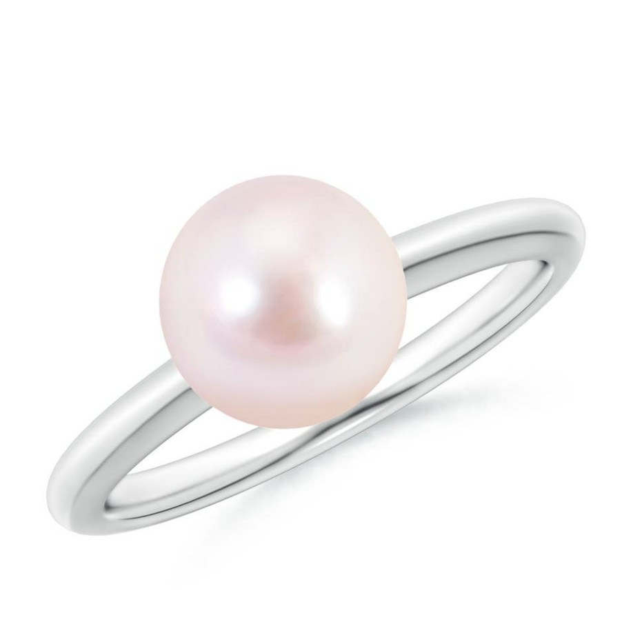 Rings Angara Akoya Pearl | Classic Japanese Akoya Pearl Solitaire Ring