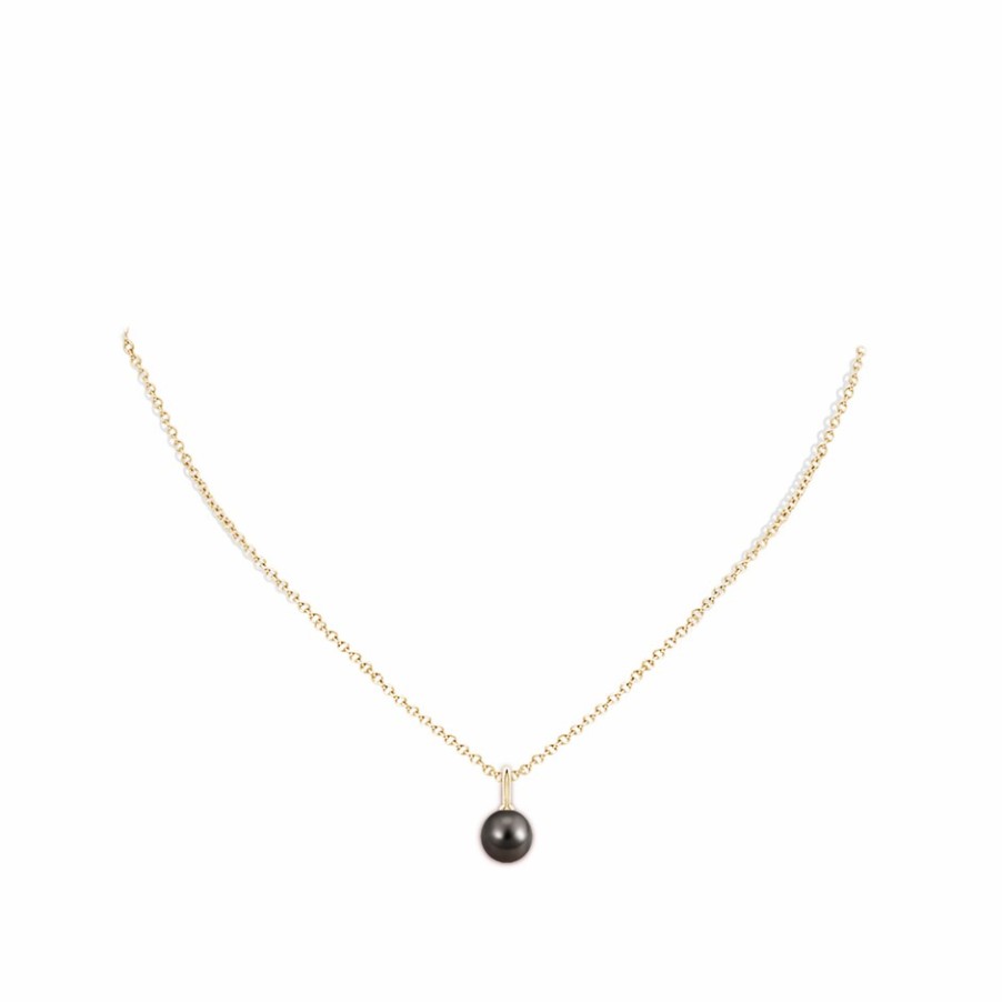 Necklaces Angara Tahitian Pearl | Classic Tahitian Pearl Solitaire Pendant