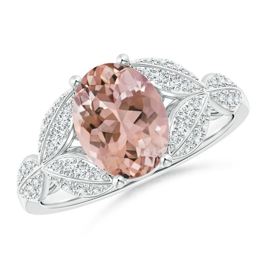 Rings Angara Morganite | Morganite And Diamond Trillium Petal Flower Ring