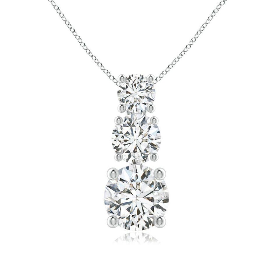 Necklaces Angara Diamond | Diamond Three Stone Pendant