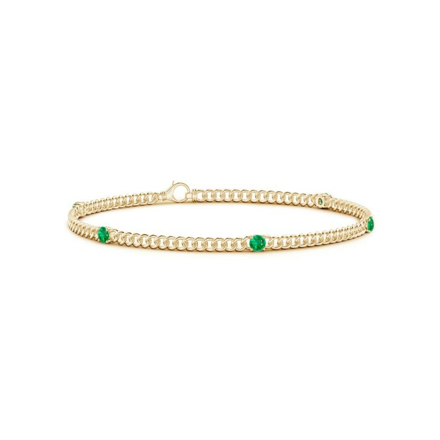 Bracelets Angara Emerald | Five Stone Emerald Station Bracelet