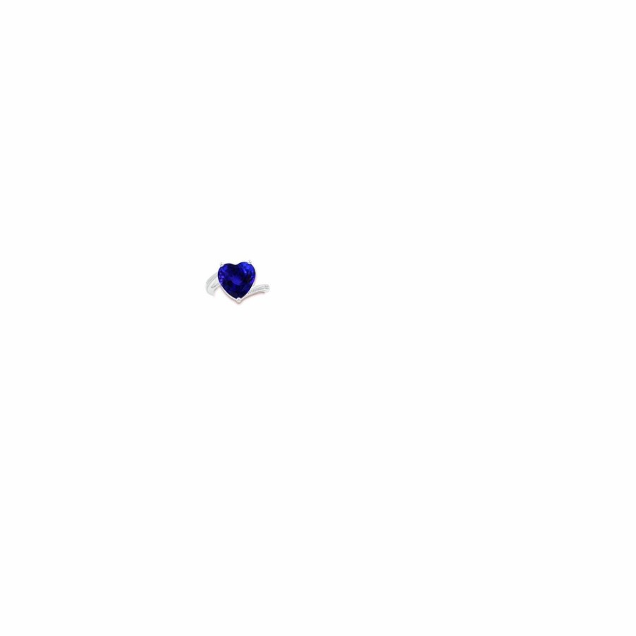 Rings Angara Tanzanite | Gia Certified Heart Tanzanite Solitaire Bypass Ring