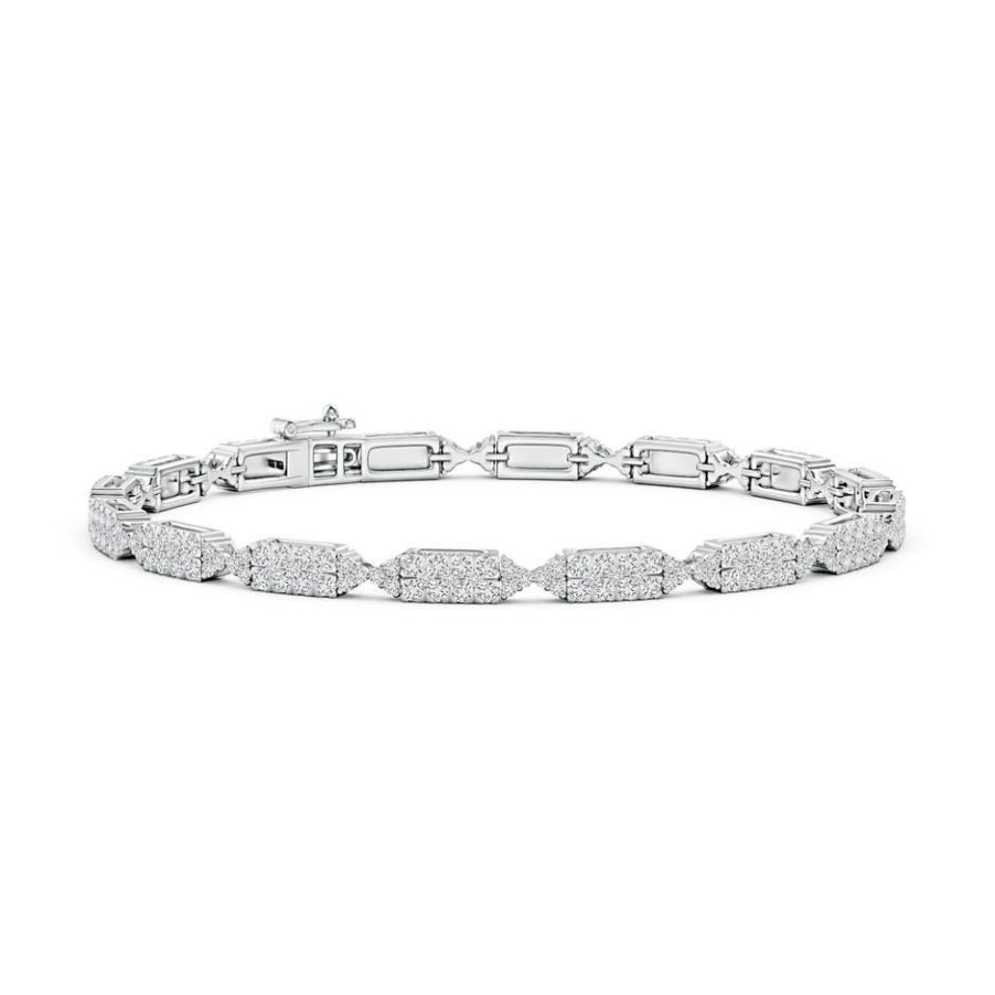 Bracelets Angara Diamond | Diamond Rectangular & Bow Tie Tennis Bracelet