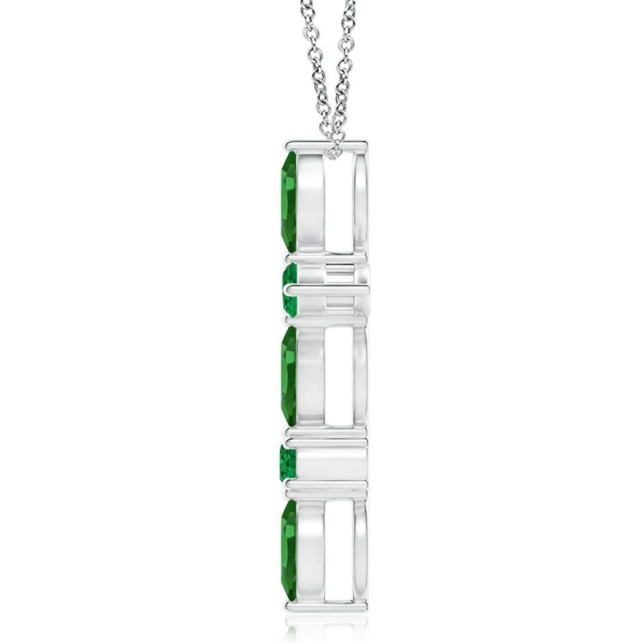 Necklaces Angara Emerald | Marquise And Round Emerald Cross Pendant