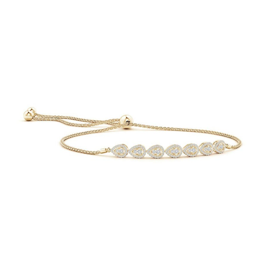 Bracelets Angara Diamond | Diamond Teardrop Bolo Bracelet