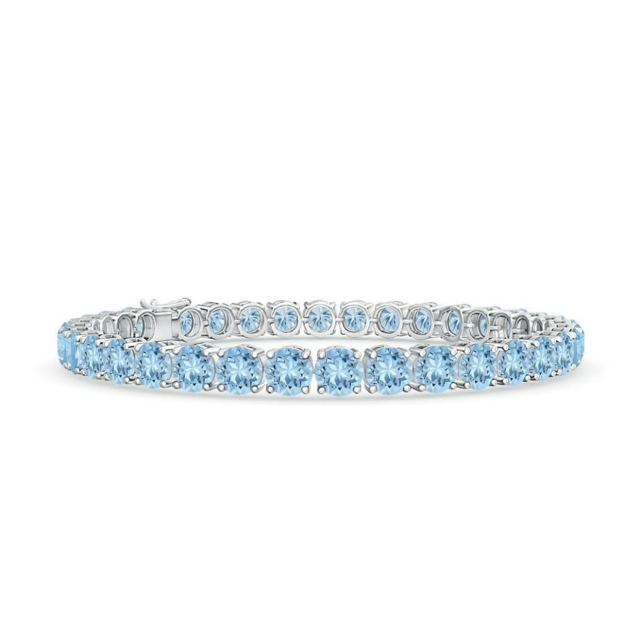 Bracelets Angara Aquamarine | Classic Aquamarine Linear Tennis Bracelet