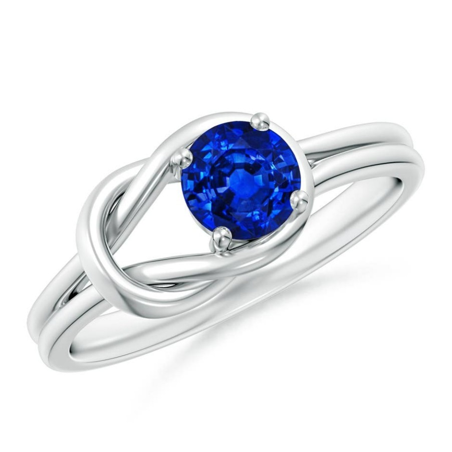 Rings Angara Blue Sapphire | Solitaire Blue Sapphire Infinity Knot Ring