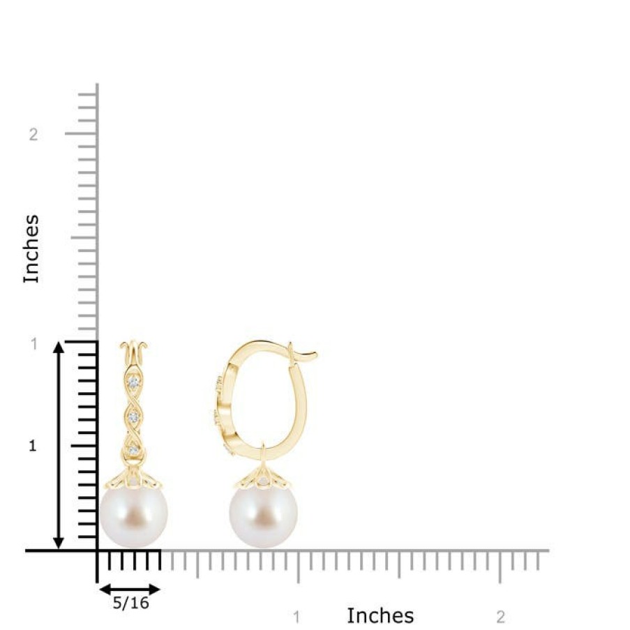 Earrings Angara Akoya Pearl | Japanese Akoya Pearl Infinity Hinged Clip Earrings