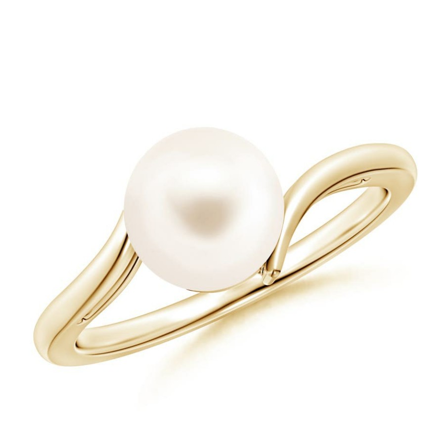 Rings Angara Freshwater Pearl | Solitaire Freshwater Pearl Bypass Ring