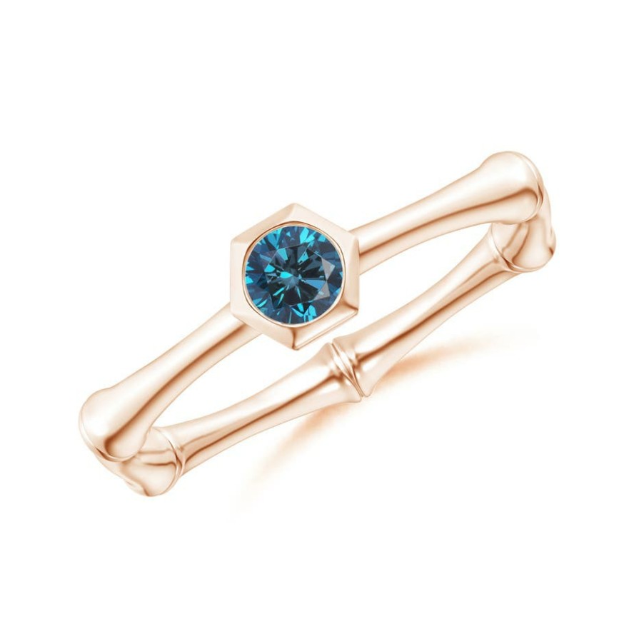 Rings Angara Enhanced Blue | Natori X Angara Blue Diamond Indochine Bamboo Ring