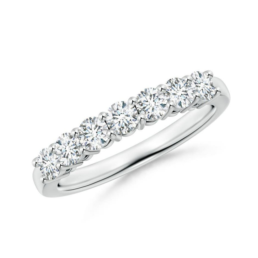 Rings Angara Diamond | Prong-Set Round Diamond Seven Stone Wedding Ring