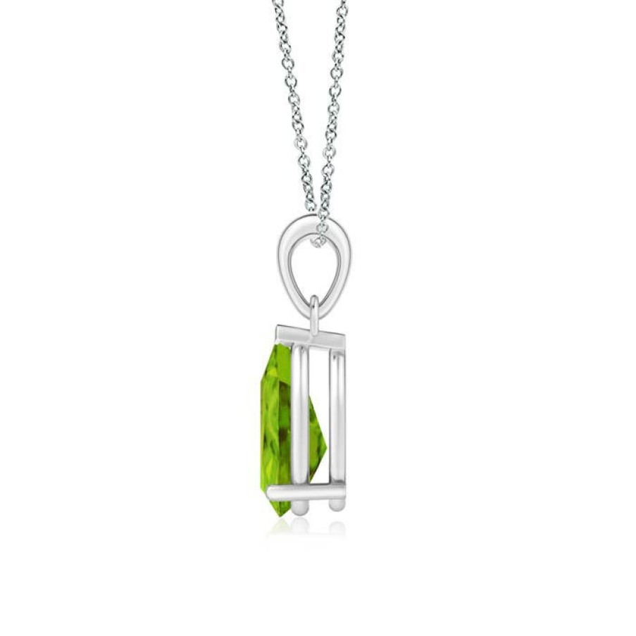 Necklaces Angara Peridot | Pear-Shaped Peridot Solitaire Pendant