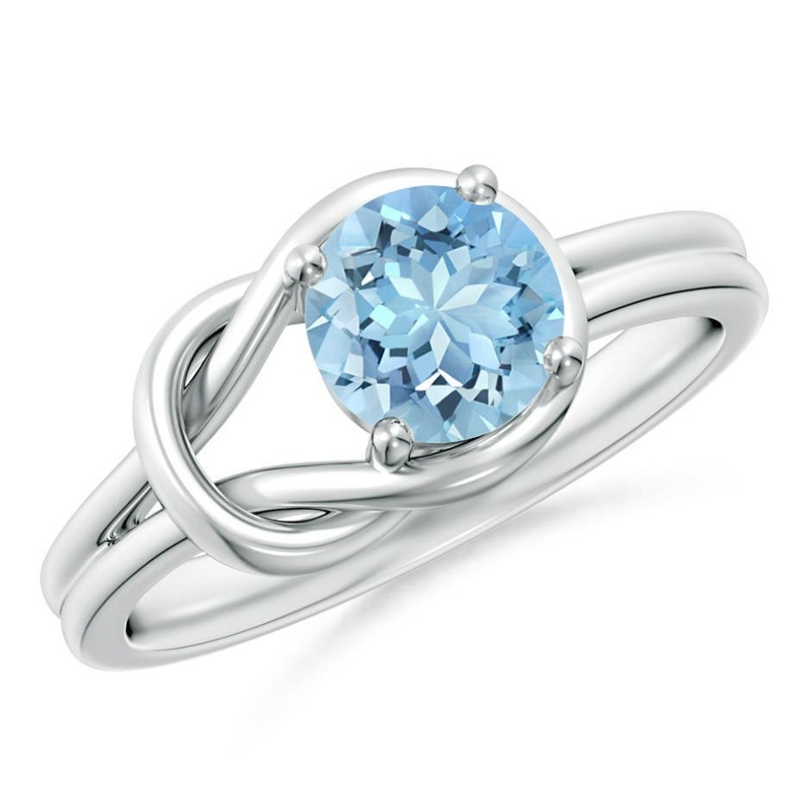 Rings Angara Aquamarine | Solitaire Aquamarine Infinity Knot Ring