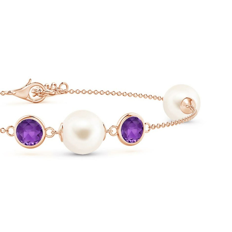 Bracelets Angara Freshwater Pearl | Freshwater Pearl And Amethyst Bracelet