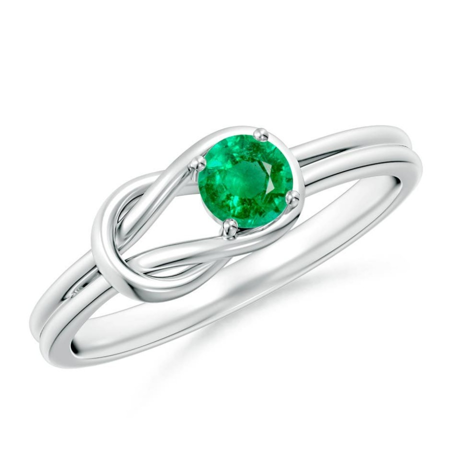 Rings Angara Emerald | Solitaire Emerald Infinity Knot Ring