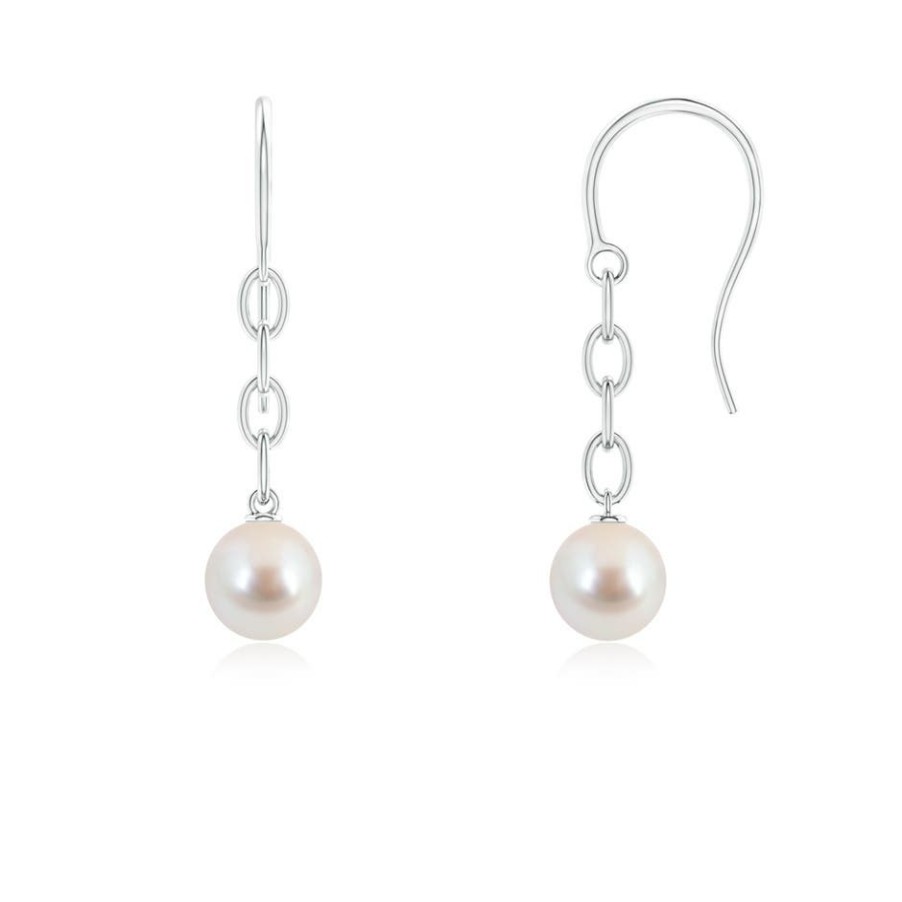 Earrings Angara Akoya Pearl | Solitaire Japanese Akoya Pearl Drop Earrings