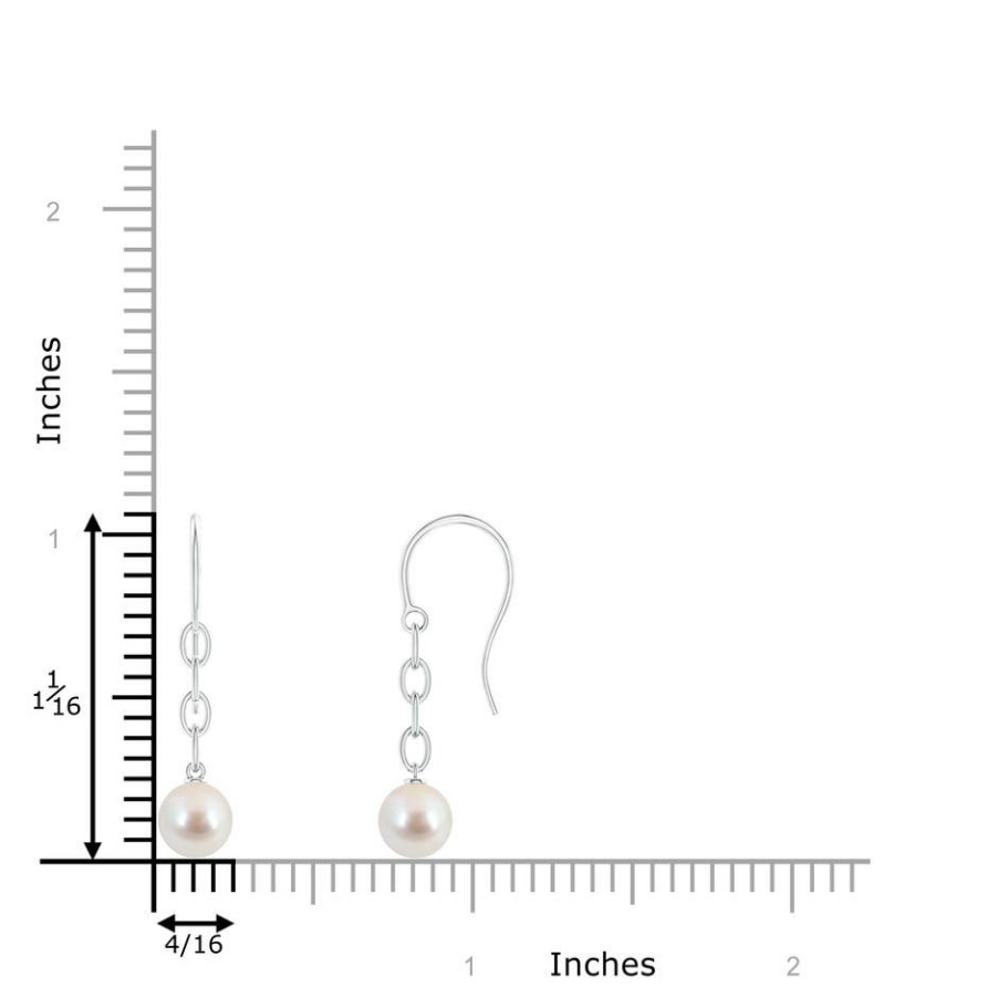 Earrings Angara Akoya Pearl | Solitaire Japanese Akoya Pearl Drop Earrings