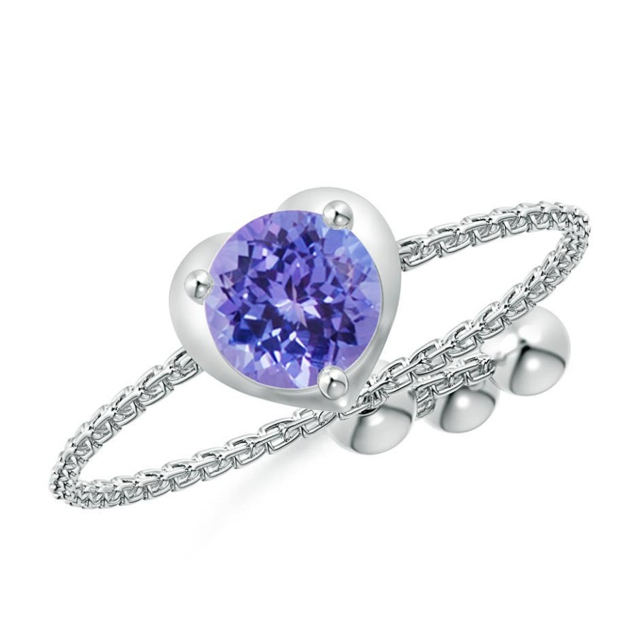 Rings Angara Tanzanite | Round Tanzanite Solitaire Heart Bolo Ring