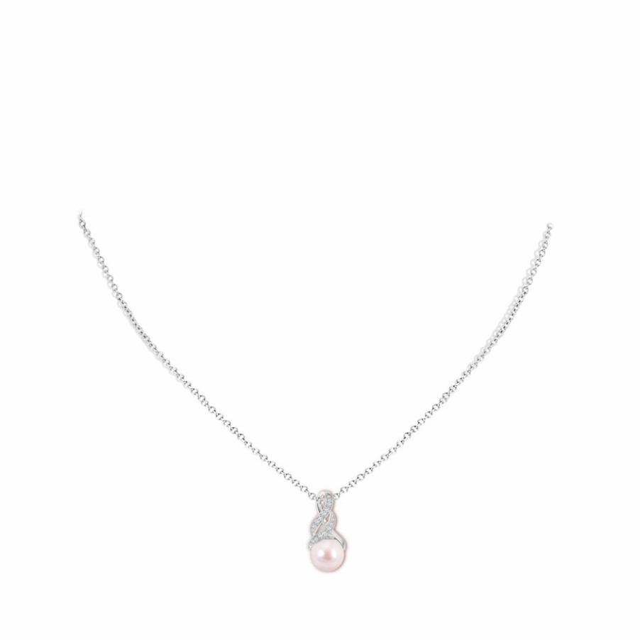 Necklaces Angara Akoya Pearl | Japanese Akoya Pearl Swirl Bale Pendant